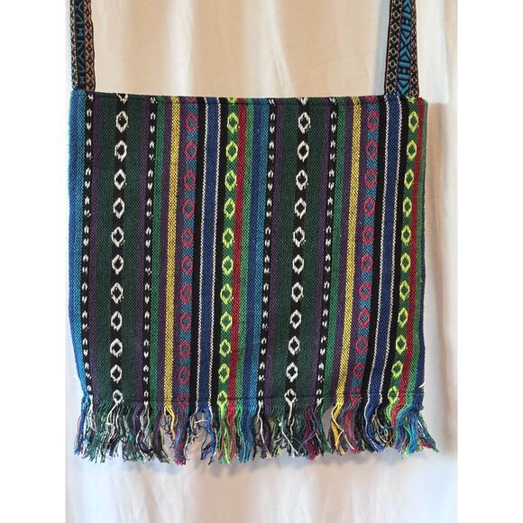 Boho Woven Crossbody Bag - 14x12 - Picture 3 of 4